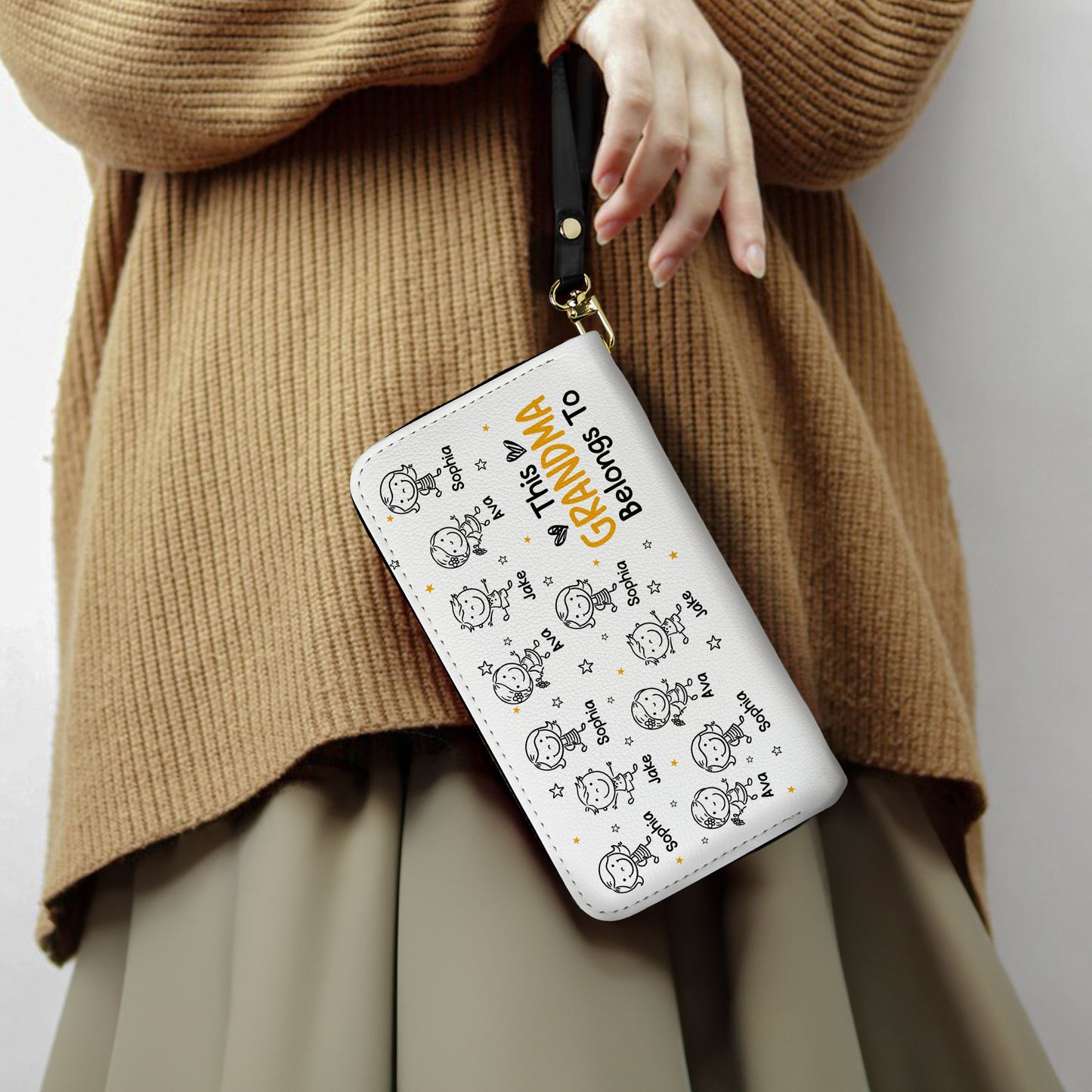 This Grandma Belongs To - Personalized Leather Long Wallet