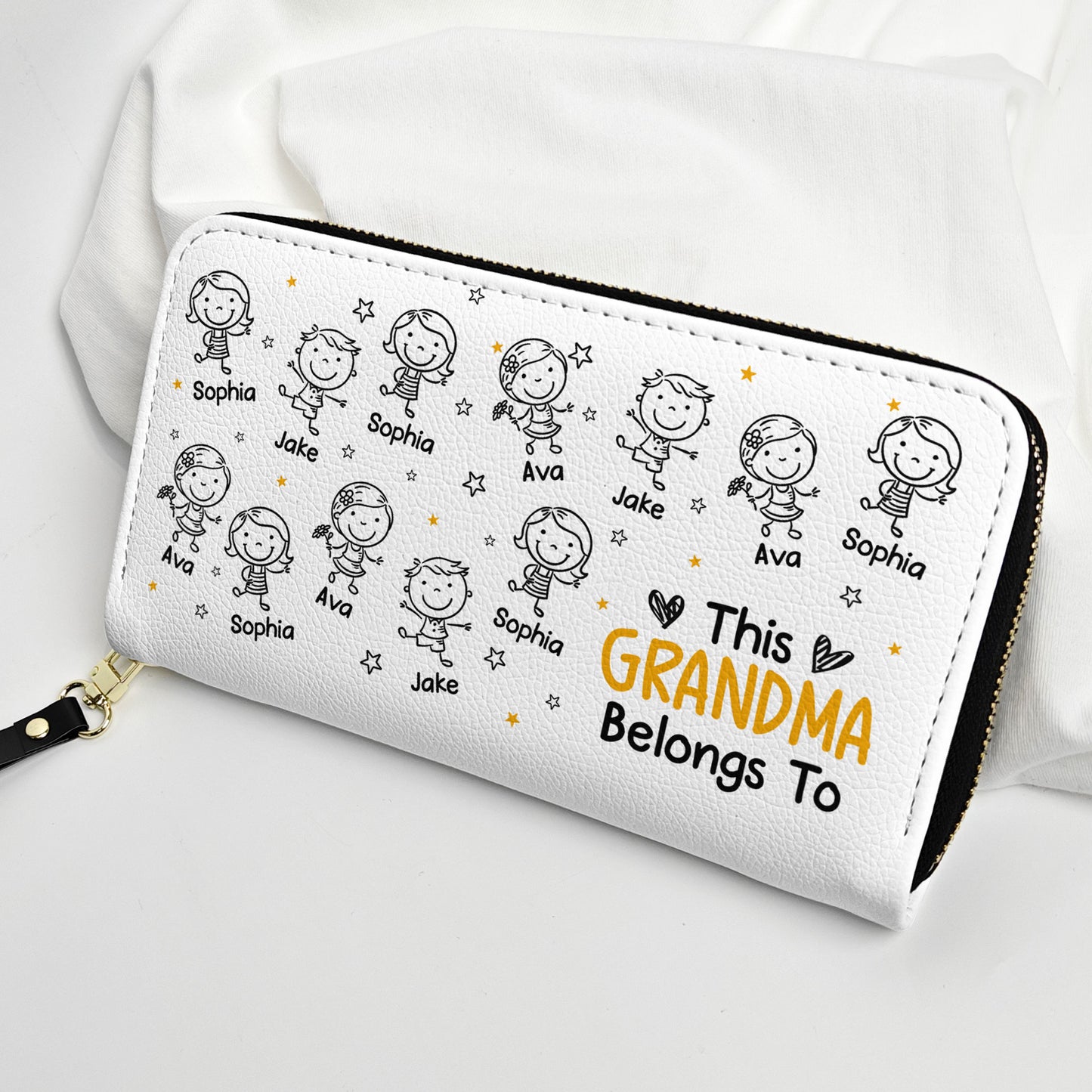 This Grandma Belongs To - Personalized Leather Long Wallet