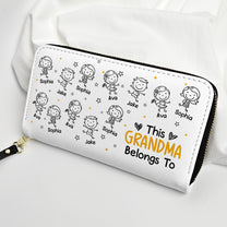 This Grandma Belongs To - Personalized Leather Long Wallet