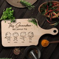 This Grandma Belongs To - Personalized Paddle Cutting Board