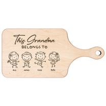This Grandma Belongs To - Personalized Paddle Cutting Board