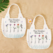This Grandma Belongs To - Personalized Round Tote Bag