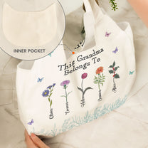 This Grandma Belongs To - Personalized Round Tote Bag