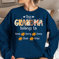 This Grandma Belongs To Autumn Pattern- Personalized Shirt