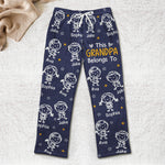 This Grandma Grandpa Belongs Doodle Kids - Personalized Fleece Pajama Pants