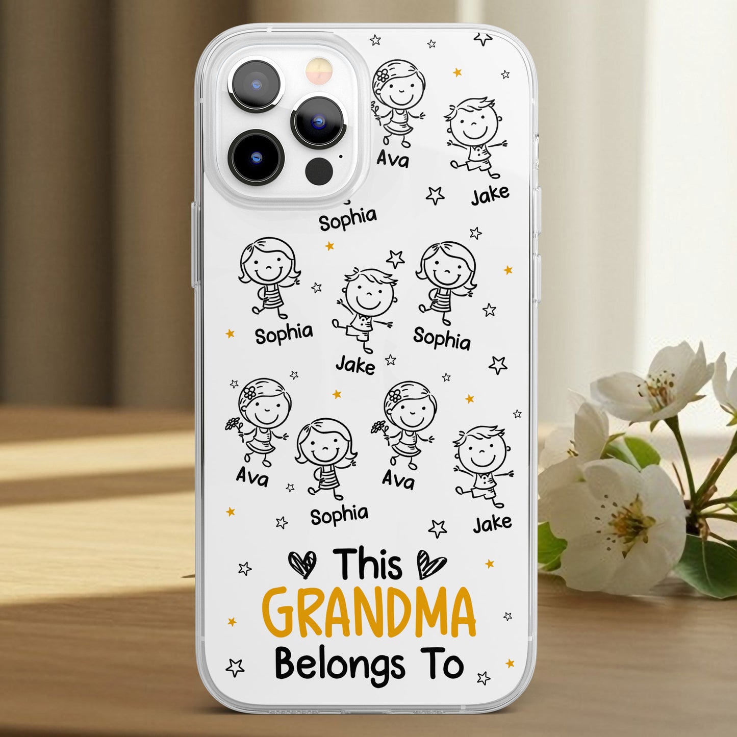 This Grandma Grandpa Belongs To - Personalized Clear Phone Case