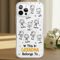 This Grandma Grandpa Belongs To - Personalized Clear Phone Case