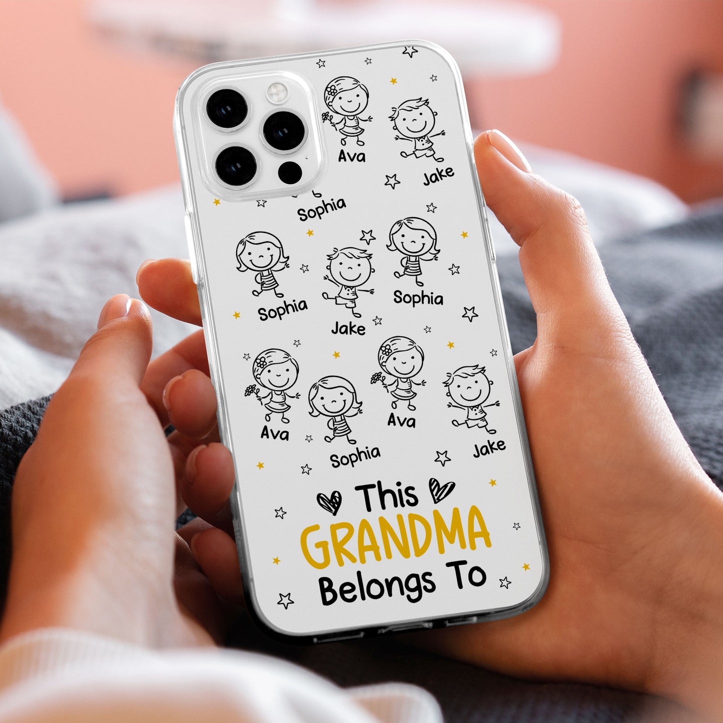 This Grandma Grandpa Belongs To - Personalized Clear Phone Case