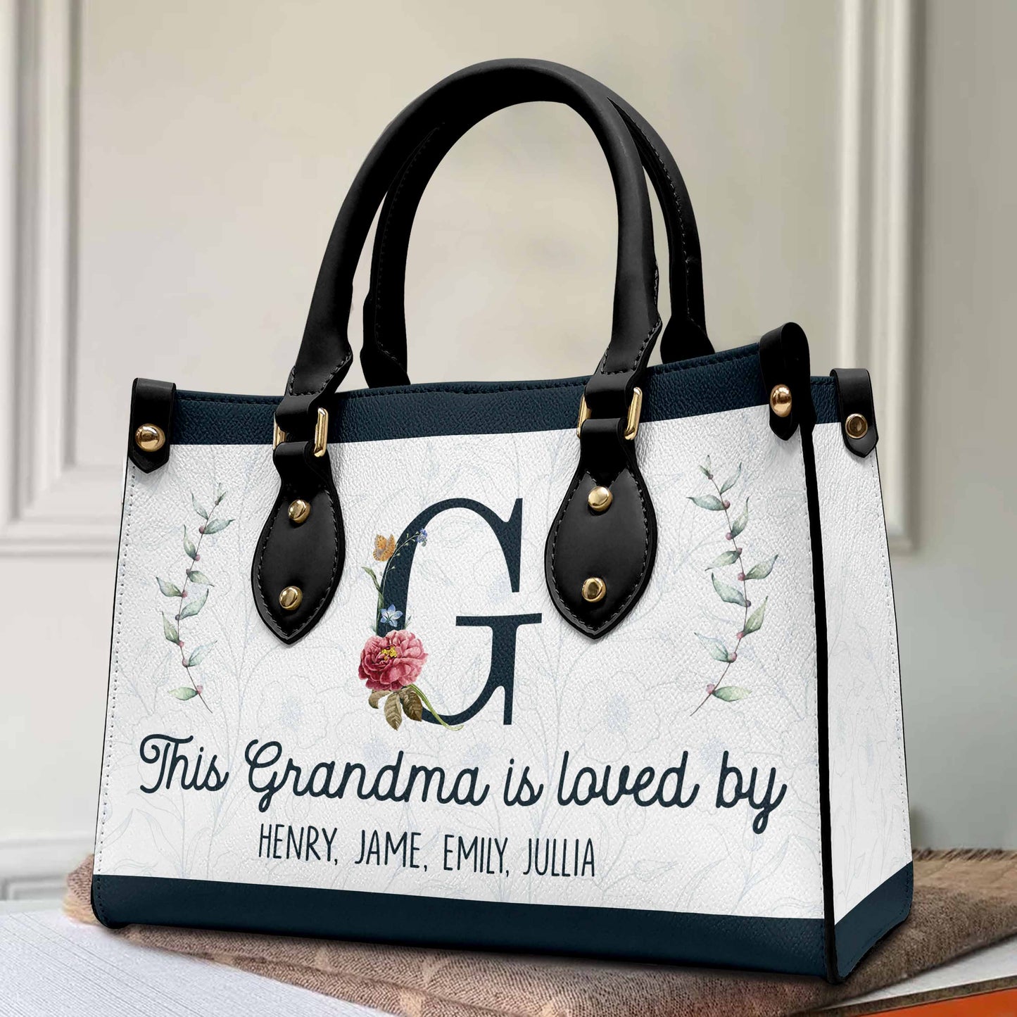 This Grandma Is Loved By - Personalized Leather Bag