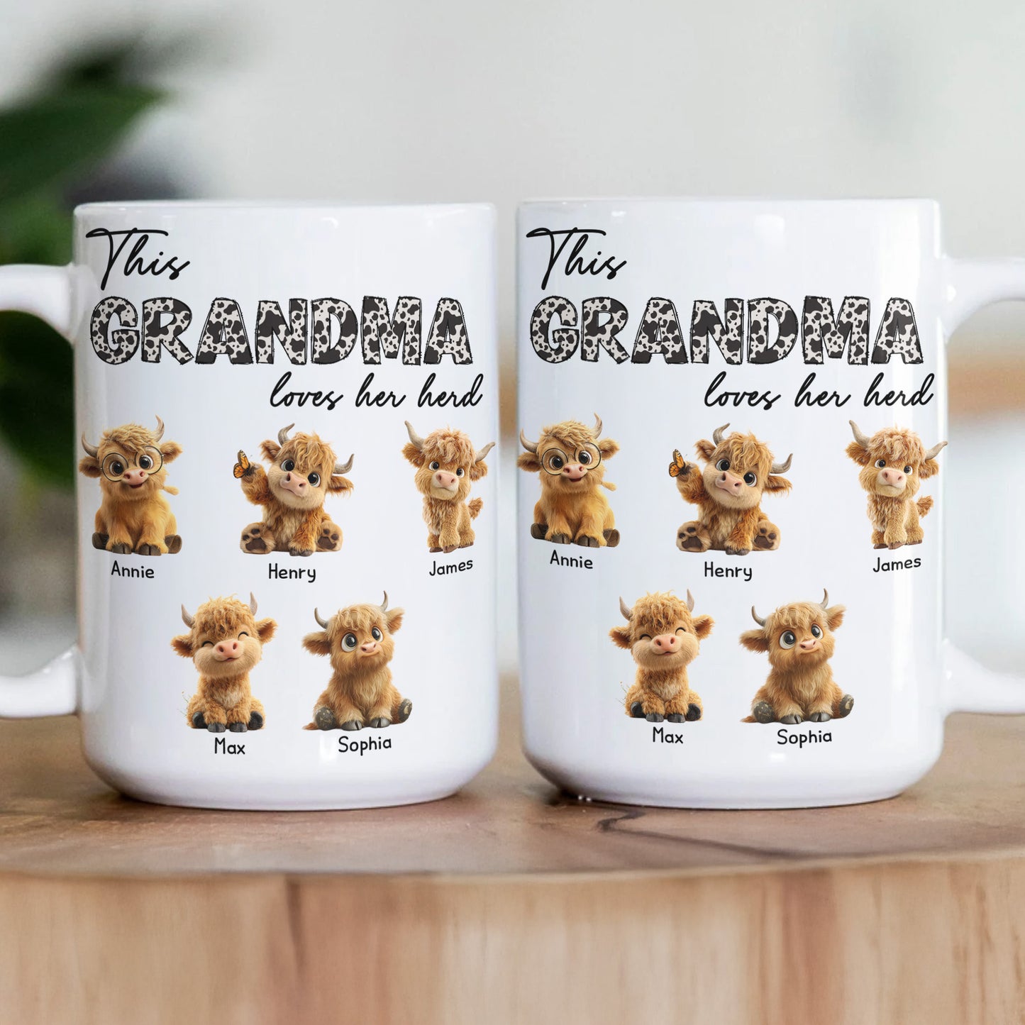 This Grandma Loves Her Herd Gift For Grandma - Personalized Mug