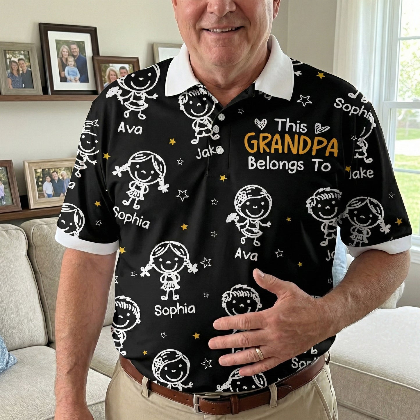 This Grandpa Belongs To Doodle - Personalized Polo Shirt