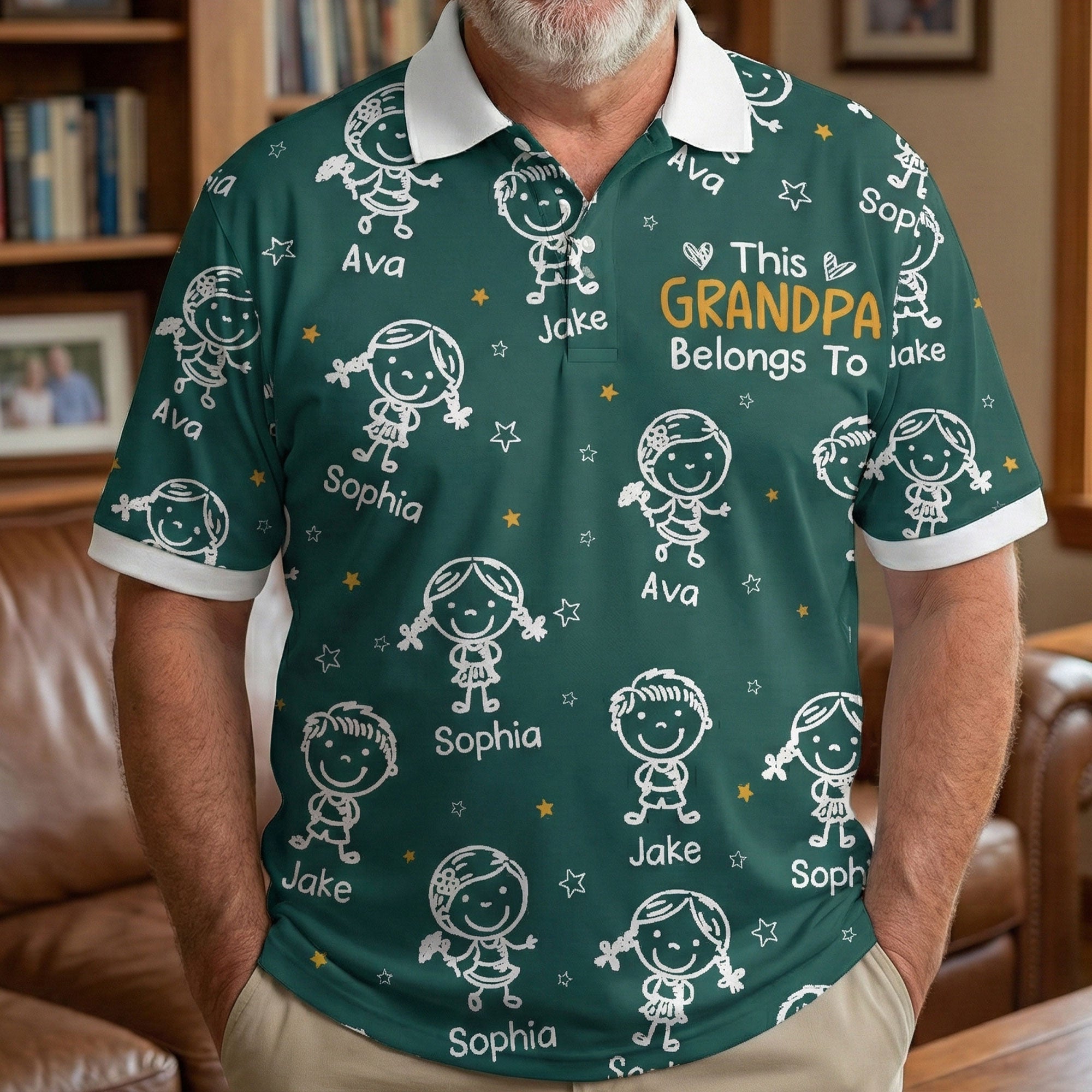 This Grandpa Belongs To Doodle - Personalized Polo Shirt – Macorner