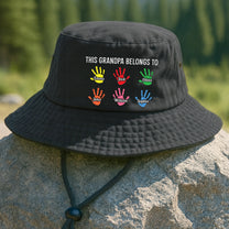 This Grandpa Belongs To Handprints - Personalized Bucket Hat