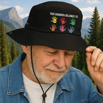 This Grandpa Belongs To Handprints - Personalized Bucket Hat