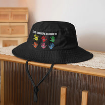 This Grandpa Belongs To Handprints - Personalized Bucket Hat