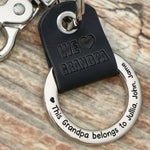 This Grandpa Belongs To - Personalized Coordinates Keychain