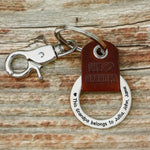 This Grandpa Belongs To - Personalized Coordinates Keychain