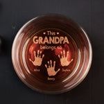 This Grandpa Belongs To - Personalized Engraved Whiskey Glass - Gift For Grandpa