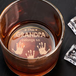 This Grandpa Belongs To - Personalized Engraved Whiskey Glass - Gift For Grandpa