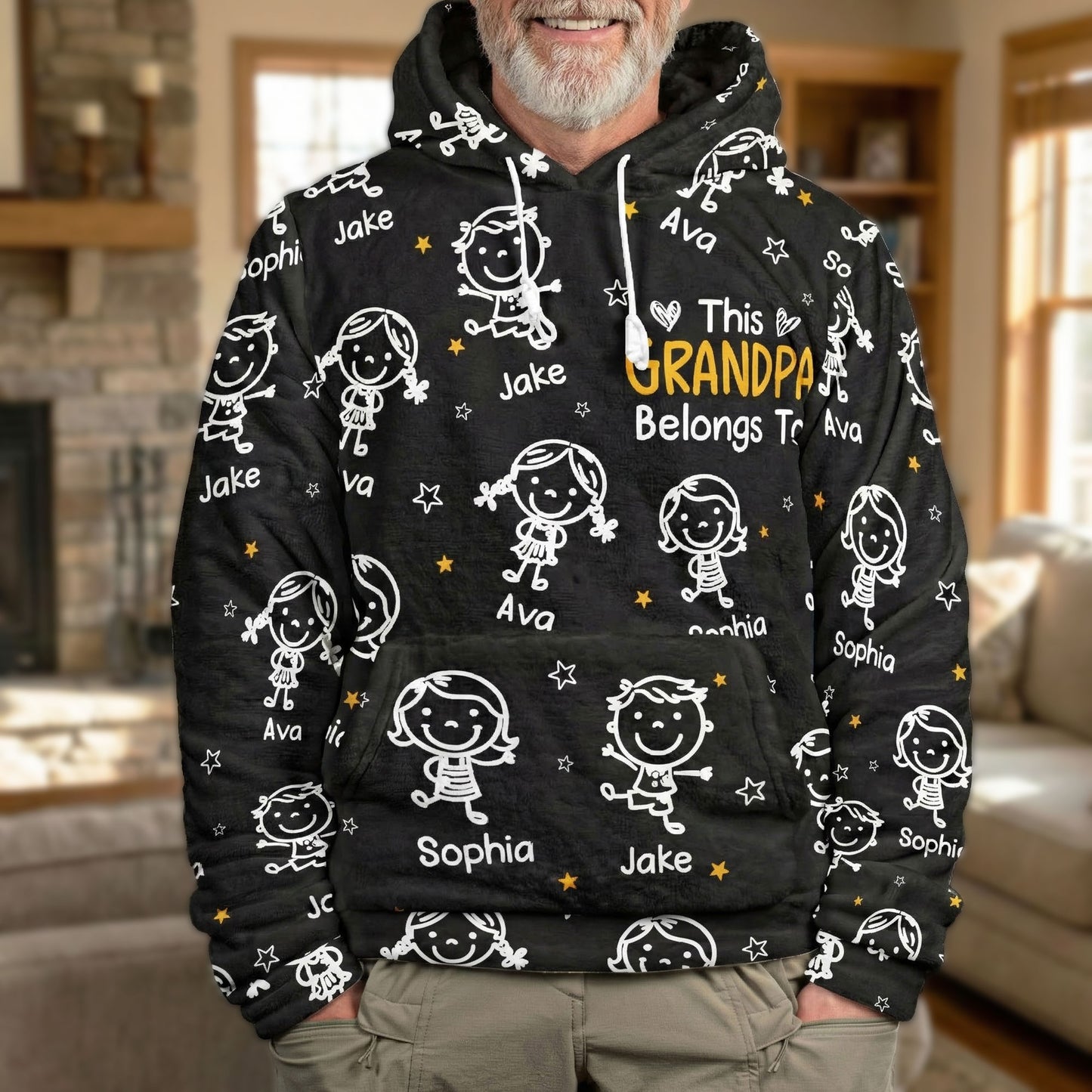 This Grandpa Belongs To - Personalized Fleece Hoodie