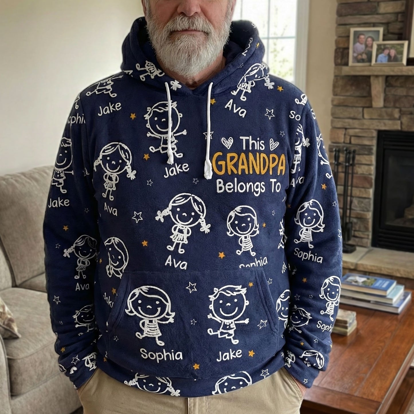 This Grandpa Belongs To - Personalized Fleece Hoodie