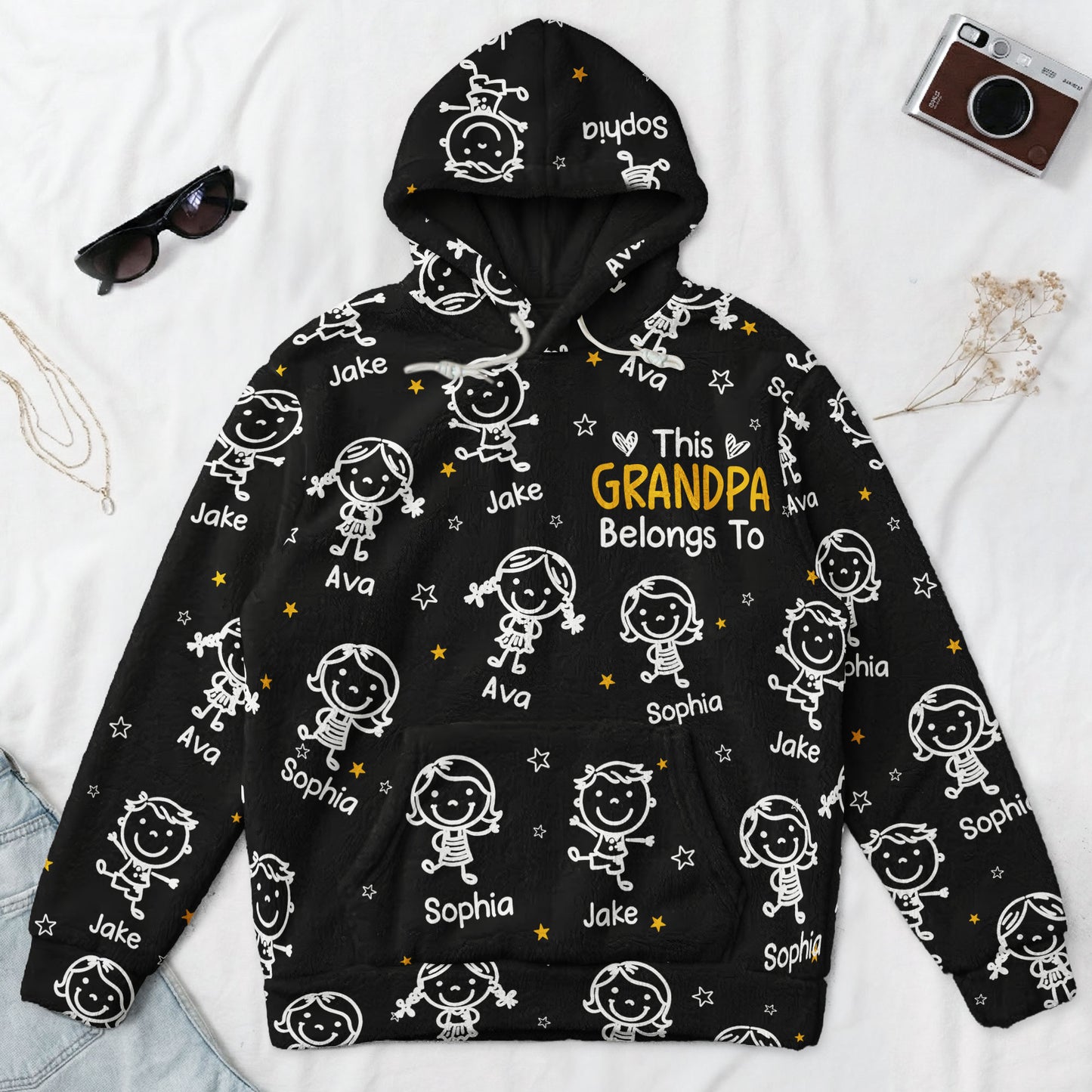 This Grandpa Belongs To - Personalized Fleece Hoodie