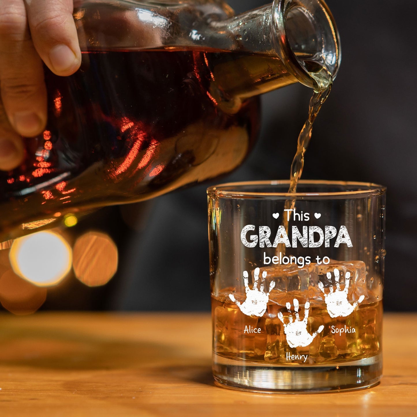 This Grandpa Belongs To - Personalized Whiskey Glass