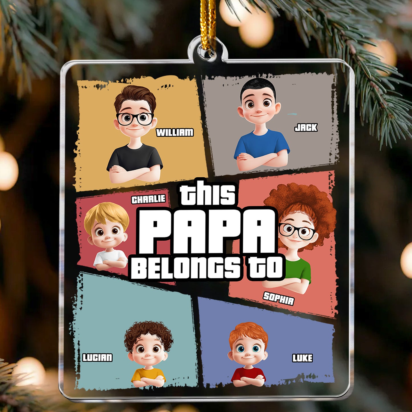 This Grandpa Grandma Belongs - Personalized Acrylic Ornament