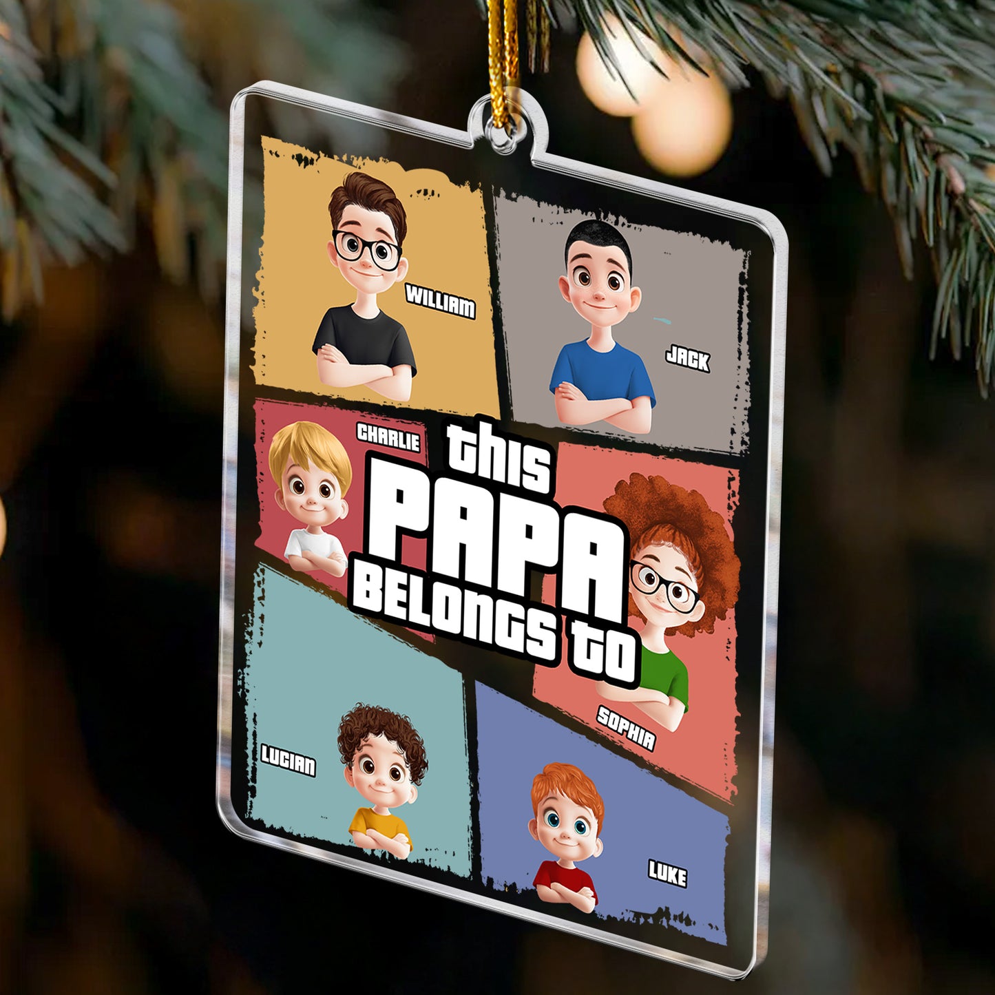 This Grandpa Grandma Belongs - Personalized Acrylic Ornament