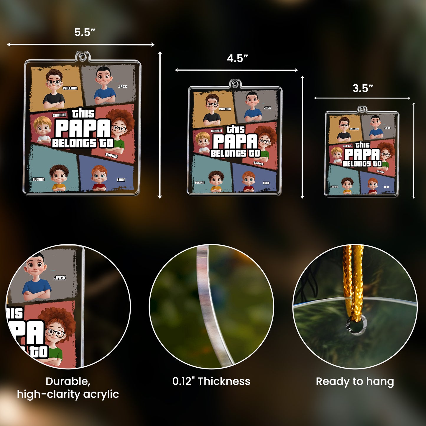 This Grandpa Grandma Belongs - Personalized Acrylic Ornament