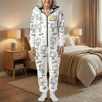This Grandpa Grandma Belongs To - Personalized Hooded Jumpsuit