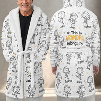This Grandpa Grandma Belongs To - Personalized Hooded Robe