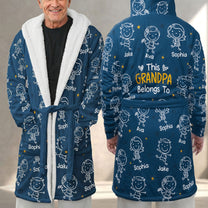 This Grandpa Grandma Belongs To - Personalized Hooded Robe
