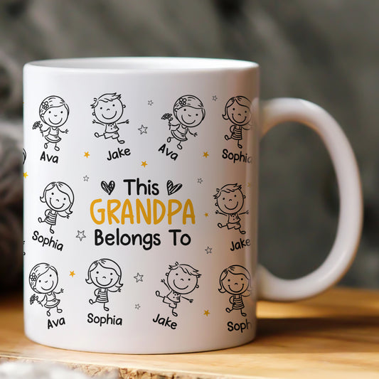 This Grandpa Grandma Belongs To - Personalized Mug