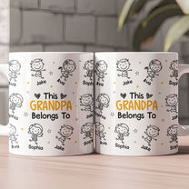 This Grandpa Grandma Belongs To - Personalized Mug