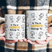 This Grandpa Grandma Belongs To - Personalized Mug