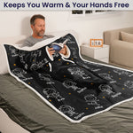 This Grandpa Grandma Belongs To - Personalized Wearable Blanket Hoodie With Sleeves