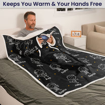 This Grandpa Grandma Belongs To - Personalized Wearable Blanket Hoodie With Sleeves