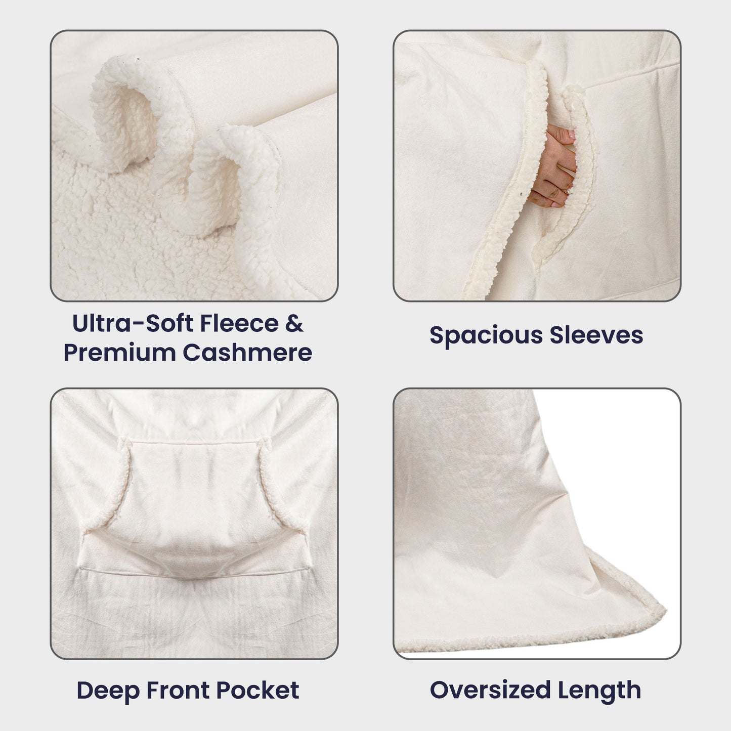 This Grandpa Grandma Belongs To - Personalized Wearable Blanket Hoodie With Sleeves