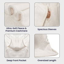 This Grandpa Grandma Belongs To - Personalized Wearable Blanket Hoodie With Sleeves