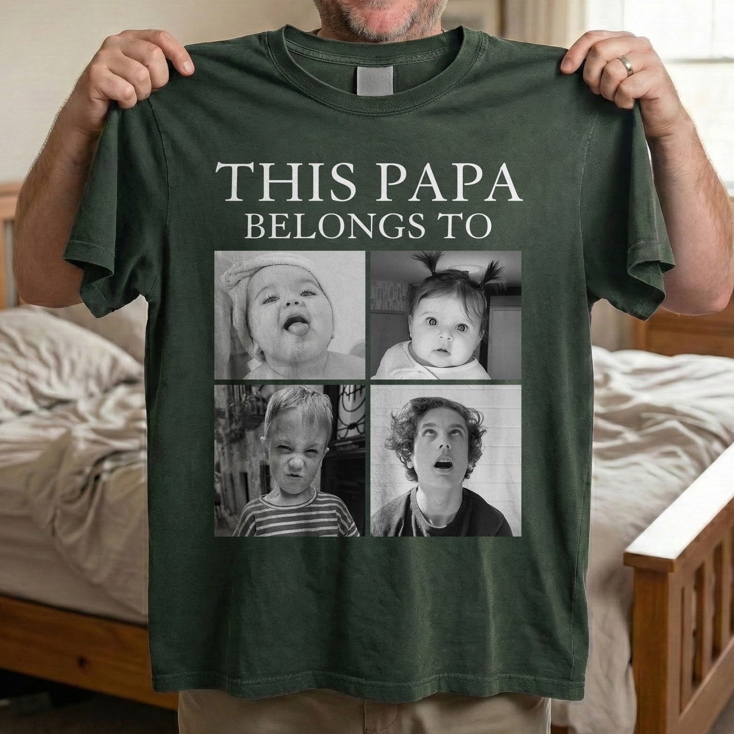 This Grandpa, Grandma, Mom, Dad Belongs To - Retro Vintage Custom Photo - Personalized Photo Comfort Tee