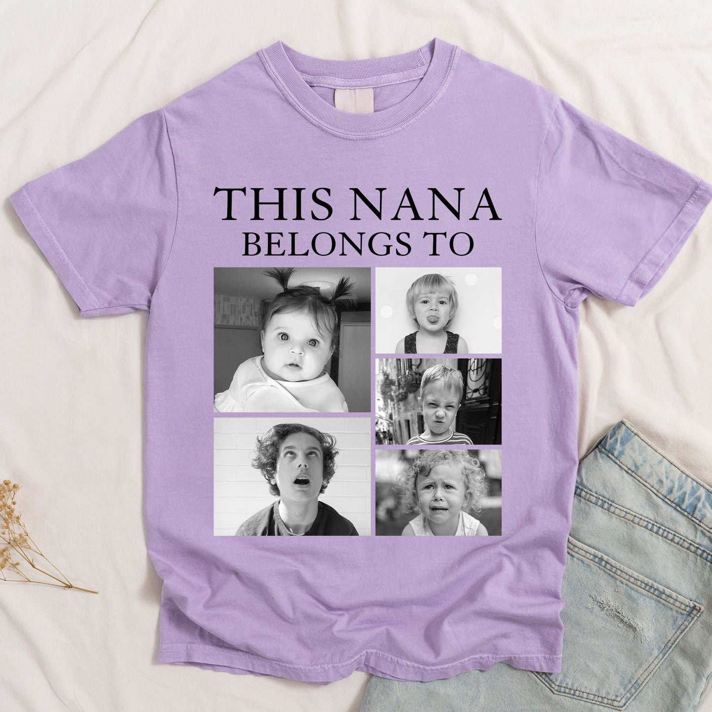 This Grandpa, Grandma, Mom, Dad Belongs To - Retro Vintage Custom Photo - Personalized Photo Comfort Tee