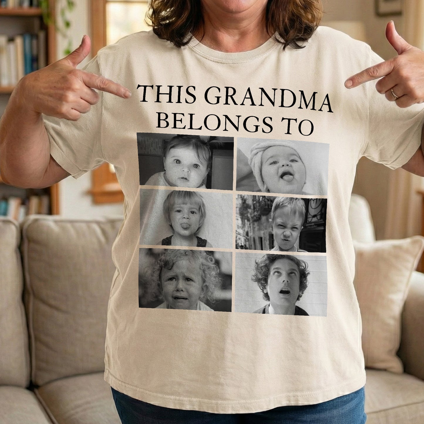 This Grandpa, Grandma, Mom, Dad Belongs To - Retro Vintage Custom Photo - Personalized Photo Comfort Tee