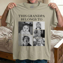 This Grandpa, Grandma, Mom, Dad Belongs To - Retro Vintage Custom Photo - Personalized Photo Comfort Tee