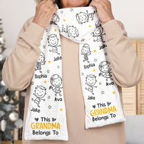 This Grandparents Belongs To Grandkids - Personalized Fleece Scarf