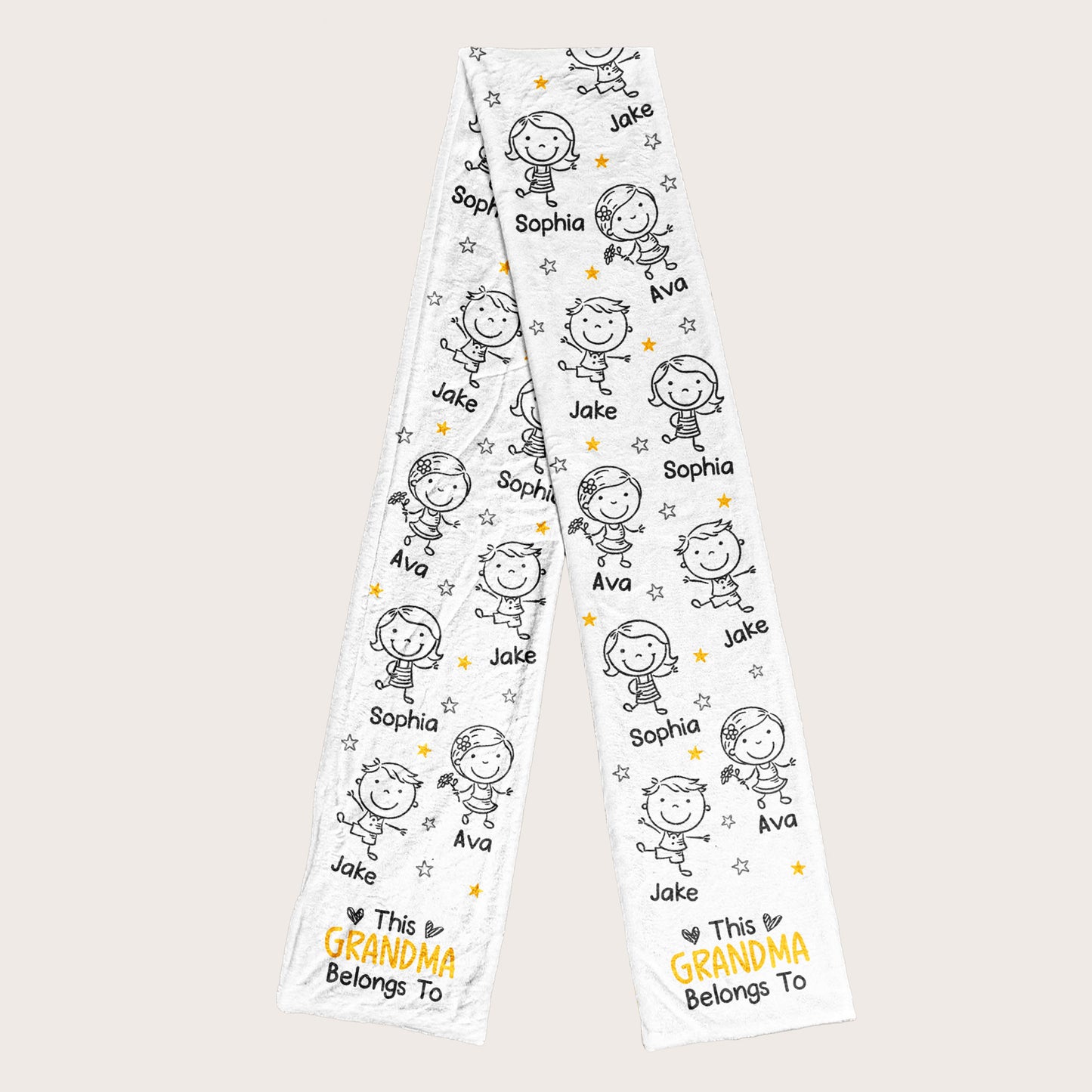 This Grandparents Belongs To Grandkids - Personalized Fleece Scarf