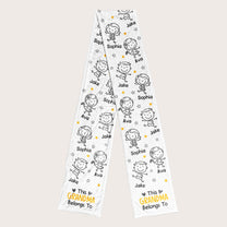 This Grandparents Belongs To Grandkids - Personalized Fleece Scarf