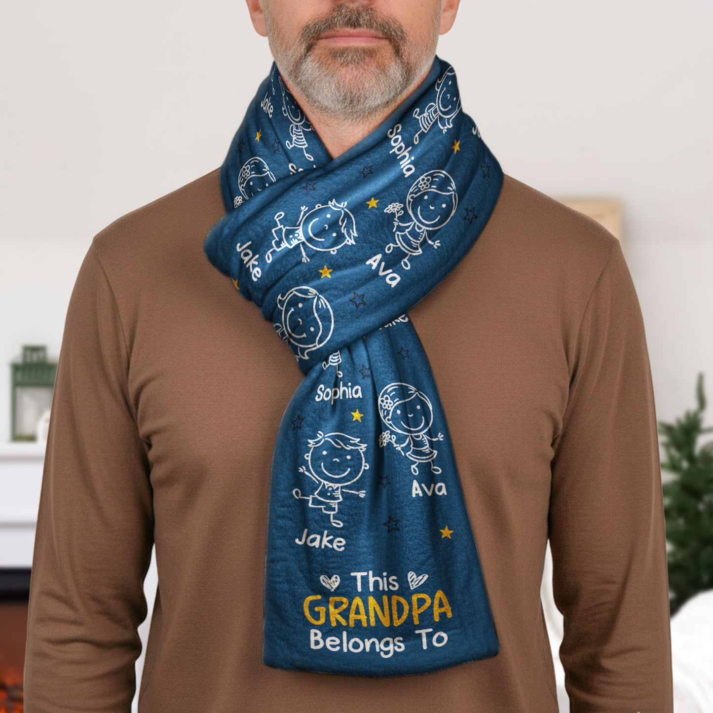 This Grandparents Belongs To Grandkids - Personalized Fleece Scarf