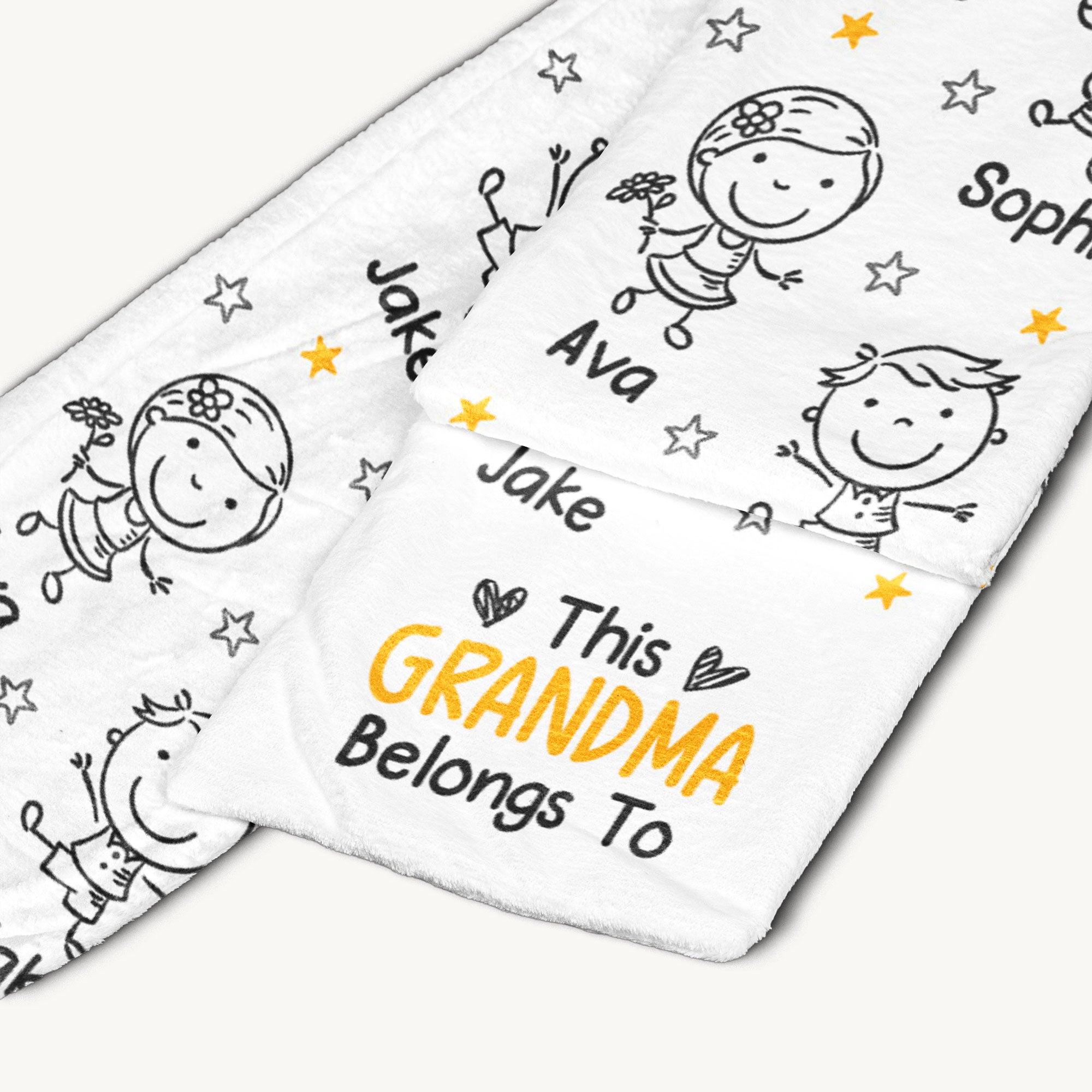 This Grandparents Belongs To Grandkids - Personalized Fleece Scarf