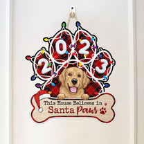 This House Believes In Santa Paws - Personalized Wood Sign